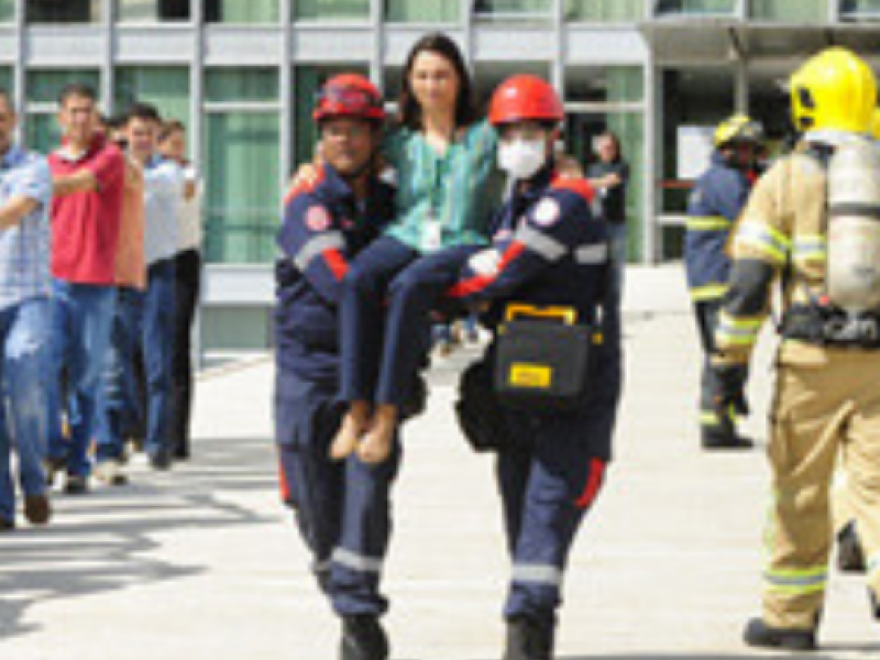 Treinamento de evacuação do local de trabalho